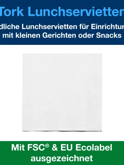 Servietten 33 x 33 cm, 2- lagig, 10 x 200 Stück, div. Ausführungen von TORK