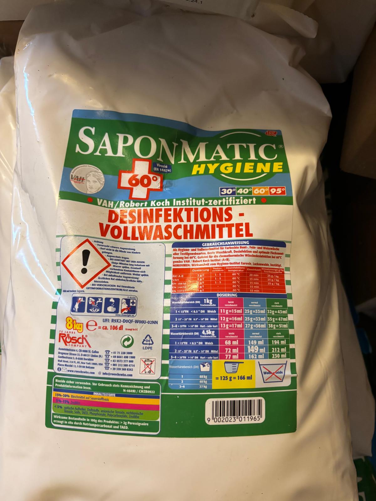 Saponmatic Desinfektions Vollwaschmittel 8 KG