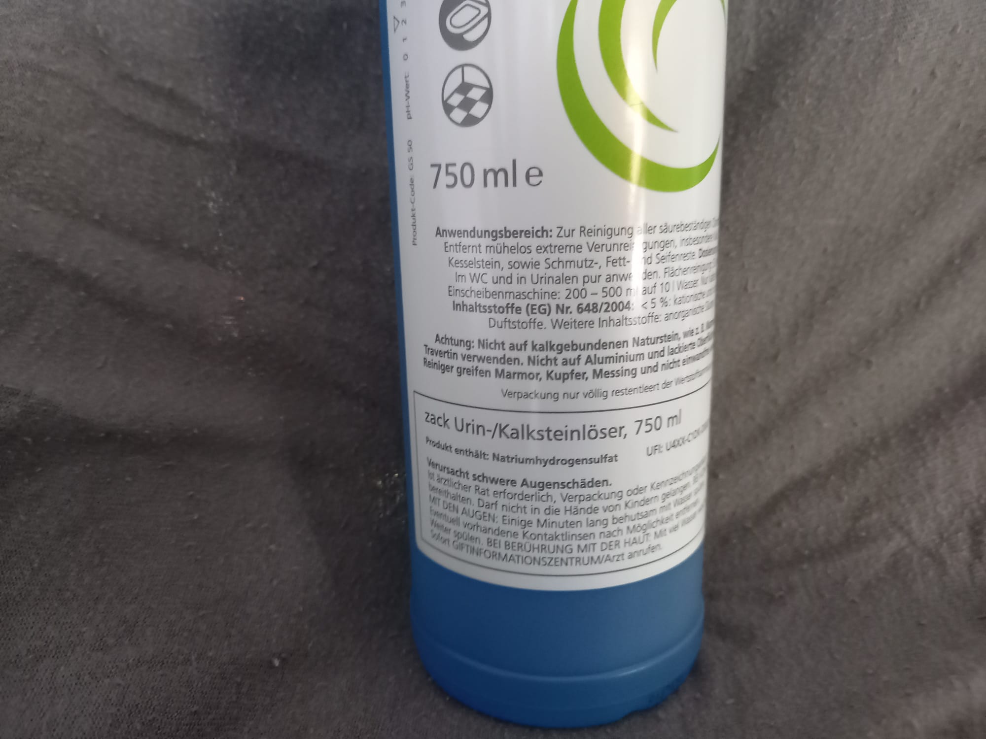 ZACK Urinsteinlöser und Kalksteinlöser 750 ml für säurebständigen Flächen im Nassbereich – Bild 4